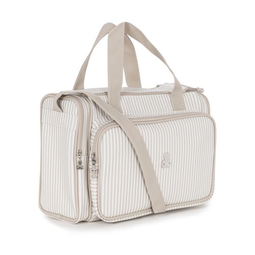 Bolsa de Maternidade de Bebê Unissex Due Colori - BRANCO/KAKI