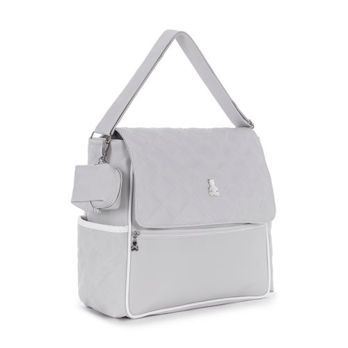 Bolsa de Maternidade de Bebê Matelassê - CINZA/BCO