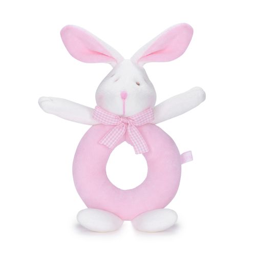 Chocalho de Pelúcia Coelho Piccolo - ROSA