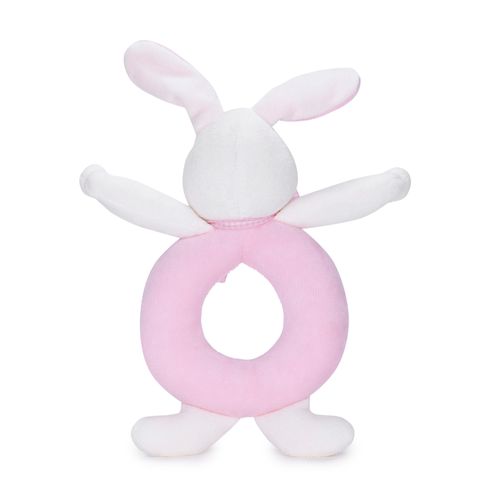 Chocalho de Pelúcia Coelho Piccolo - ROSA