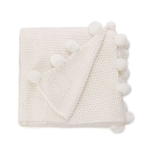 Manta Tricot Pompom - CRU