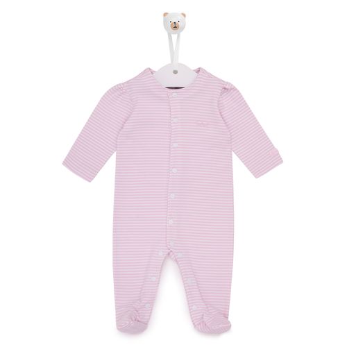 Macacão de Bebê Asas Listrado - ROSA BB