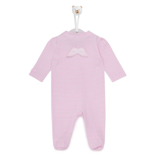 Macacão de Bebê Asas Listrado - ROSA BB