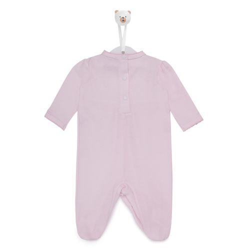 Macacão de Bebê Ponto Smock com pérolas - ROSA BB