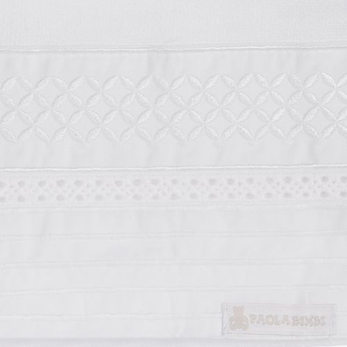 Conjunto de Fraldas de Boca Bordado Entremeio - 6 Unidades - BRANCO