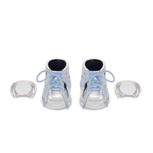 Duo Porta dente e mecha de cabelo Prata Silver Plated - AZUL