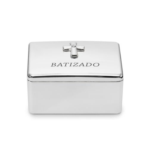 Caixa para Batizado Prata Silver Plated - UNICO