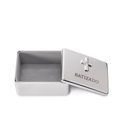 Caixa para Batizado Prata Silver Plated - UNICO