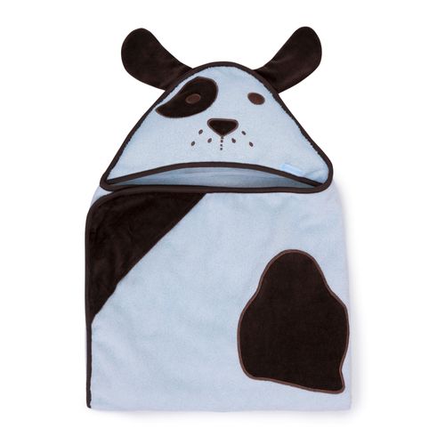 Toalha de Banho de Bebê Algodão Egípcio Cachorro Malhado - AZUL