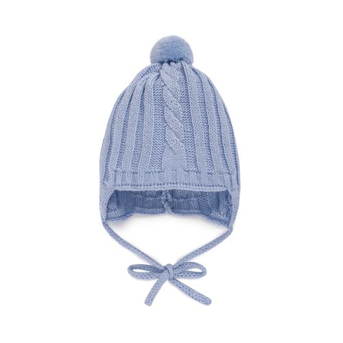 Gorro Aviador de Bebê Tricot - AZUL