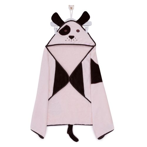 Toalha de Banho de Bebê Algodão Egípcio Cachorro Malhado - ROSA