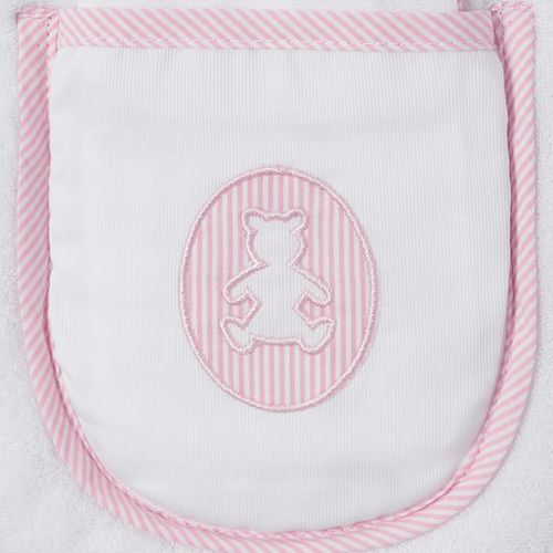 Conjunto babador atoalhado Bordado Urso Bimbi - BRANCO