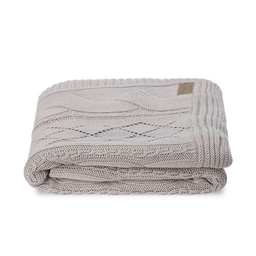 Manta Tricot Tranças Cooper - KAKI