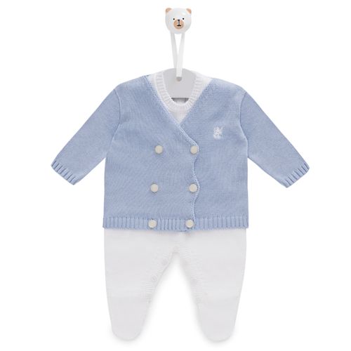 Saída de Maternidade Paletó Due Colori - AZUL