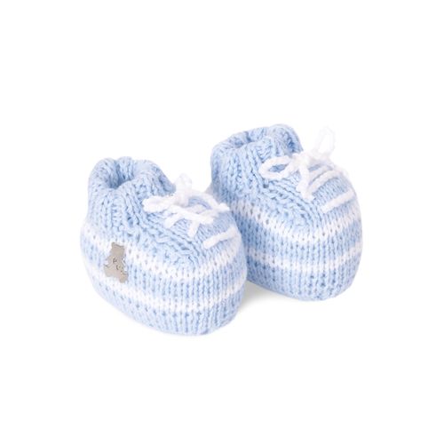 Sapatinho de Tricot listrado - AZUL