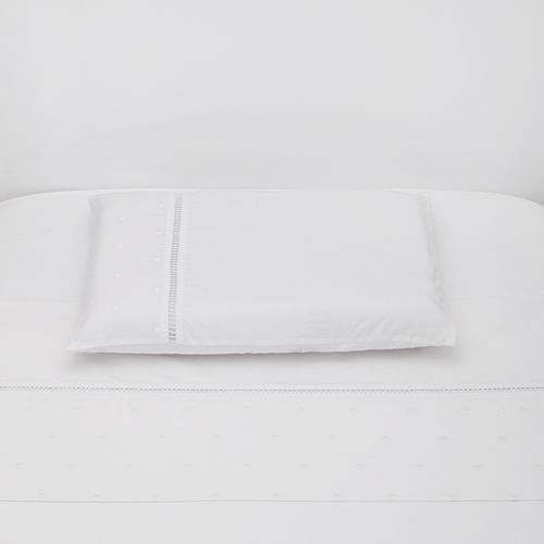 Jogo de lençol de berço entremeio Palito - BRANCO