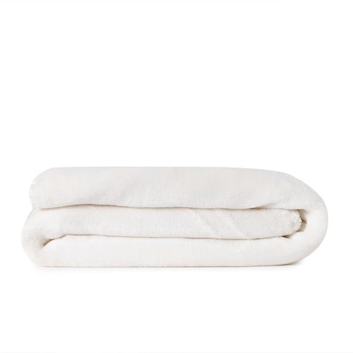 Manta Sherpa Liso - BRANCO