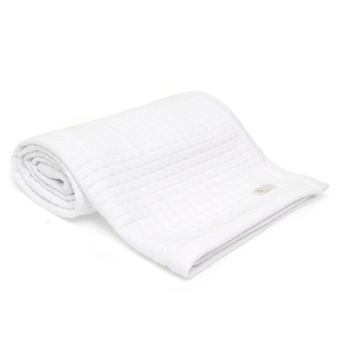 Colcha malha Matelassê Quadrado - BRANCO