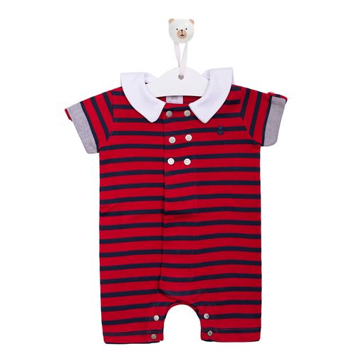 Macacão de Bebê Listrado estrelas - VERMELHO