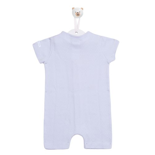 Macacão de Bebê Curto bordado Transportes - AZUL BEBE