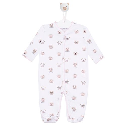 Macacão de Bebê Algodão Egípcio Dogs - ROSA BEBE