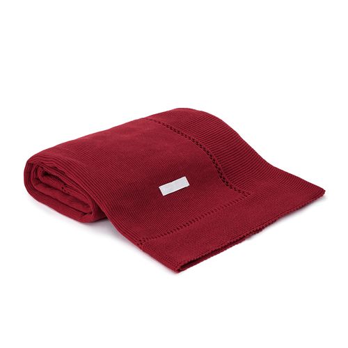 Manta para Saída de Maternidade Tricot Liscio - VERMELHO