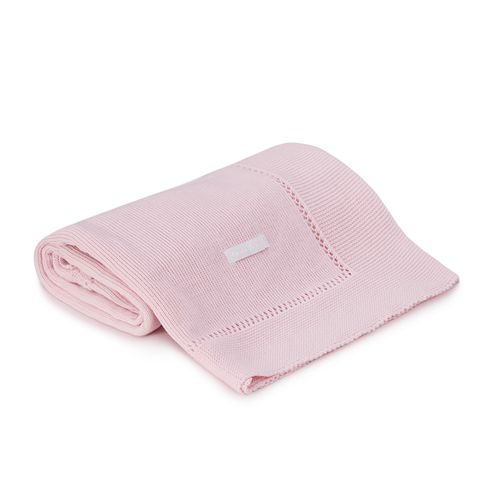 Manta para Saída de Maternidade Tricot Liscio - ROSA PASTEL