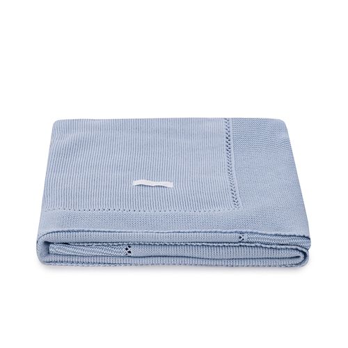Manta para Saída de Maternidade Tricot Liscio - AZUL