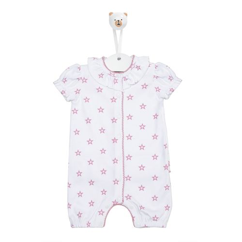 Macacão de Bebê Curto Estrelas - ROSA