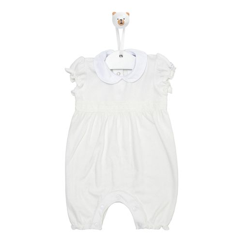 Macacão de Bebê Feminino Curto Brave Renda - OFF WHITE
