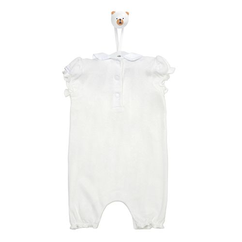 Macacão de Bebê Feminino Curto Brave Renda - OFF WHITE