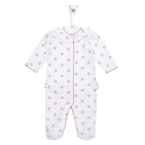 Macacão de Bebê Algodão Egípcio Estrelas - ROSA