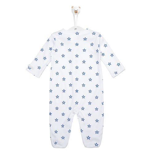 Macacão de Bebê Masculino Longo Estrelas - AZUL JEANS