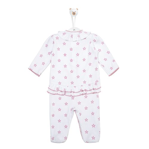 Macacão de Bebê Algodão Egípcio Estrelas - ROSA