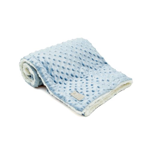 Manta Double Sherpa Poá - AZUL
