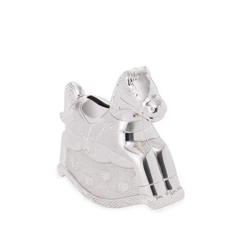 Cofrinho Cavalo de Pau Prata Silver Plated - UNICO