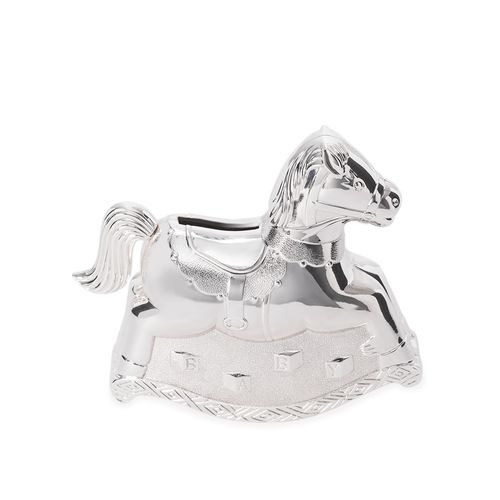 Cofrinho Cavalo de Pau Prata Silver Plated - UNICO