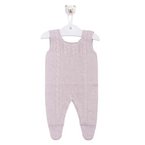 Conjunto de Saída de Maternidade com Manta Ponto Trancinha - CINZA