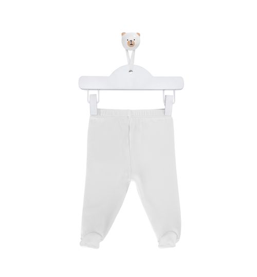 Calçudo de Bebê Unissex Básico Algodão com Pé - BRANCO
