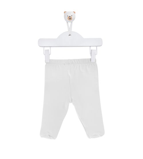 Calçudo de Bebê Unissex Básico Algodão com Pé - BRANCO