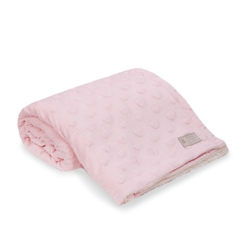 Manta  Double Sherpa Coração - ROSA