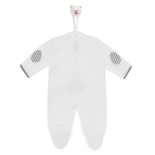 Saída de Maternidade Masculina Urso Bimbi Listrado - BRANCO COM CINZA