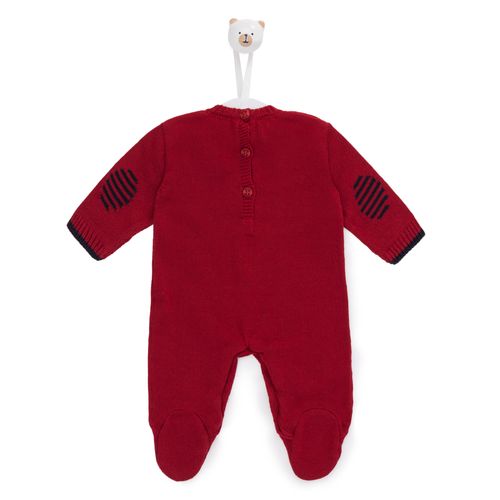 Saída de Maternidade Masculina Urso Bimbi Listrado - VERMELHO COM AZUL MARINHO