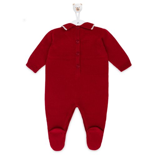 Saída de Maternidade Macacão Gola Polo - VERMELHO COM CINZA