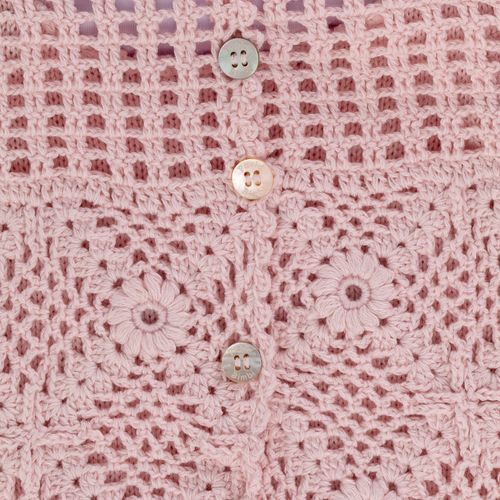 Saída de Maternidade Feminina Completa Tricot em Crochê - ROSA