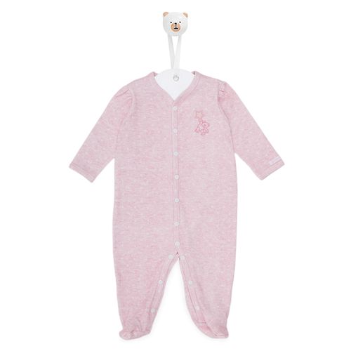 Macacão de Bebê Longo Algodão Egípcio Estrelinhas - ROSA BB