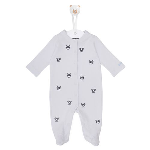 Macacão de Bebê Dadinhos Buldogs - BRANCO