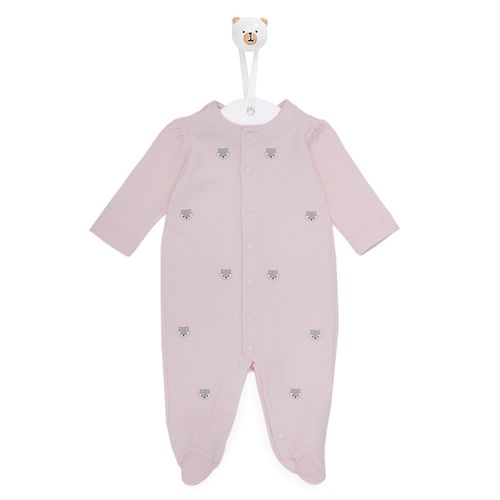 Macacão de Bebê Feminino Longo Dadinhos Raposas - ROSA