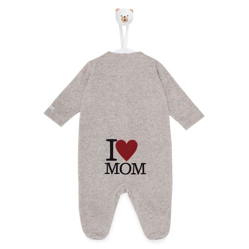 Macacão de Bebê Unissex Longo Plush I Love Mom - CRU