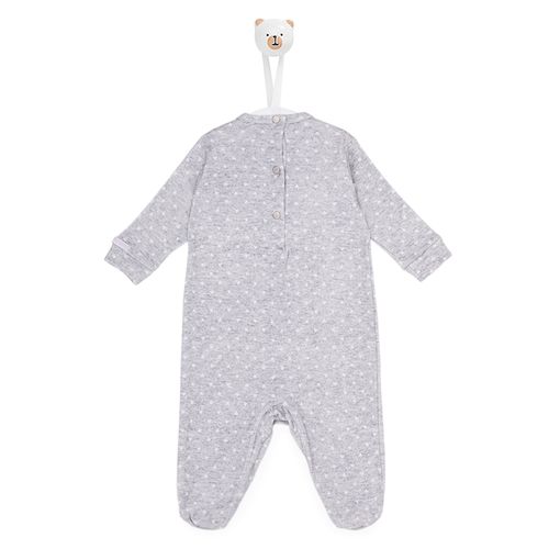 Macacão de Bebê Algodão Egípcio Coração - CINZA